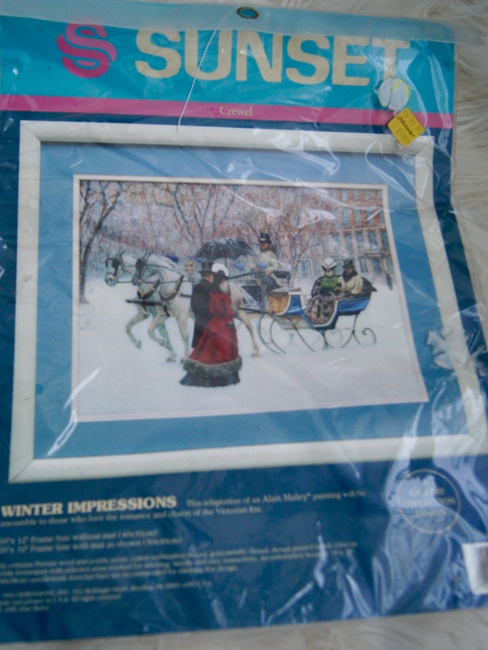 Vintage Crewel Kit - Sunset 11070 Winter Impressions Embroidery Collection